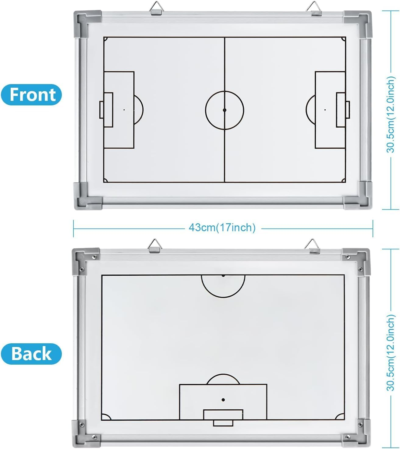 Magnetic Soccer Coach Board, Double-Sided Football Coaches Whiteboard, Portable Soccer Tactics Board Football Dry Erase Clipboard Kit with Magnets, Pen, Eraser image number 5