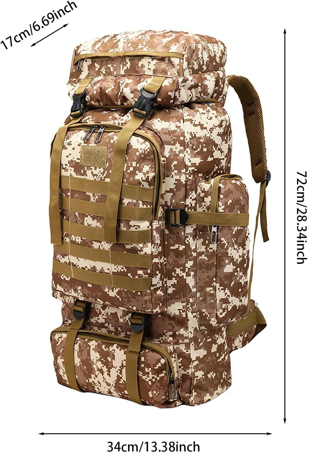 Assault Pack - Water Resistant 80L Large Capacity Rucking Backpack,Army Camping Rucksack for Wilderness Survival, Camping, and Hunting Jmedic