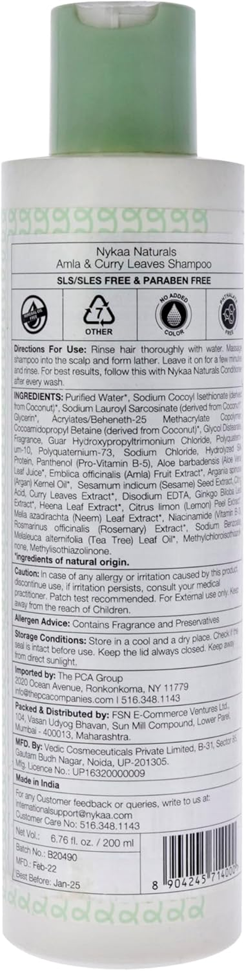 Nykaa Naturals Shampoo - Amla and Curry Leaves for Women 6.76 Oz Shampoo image number 2