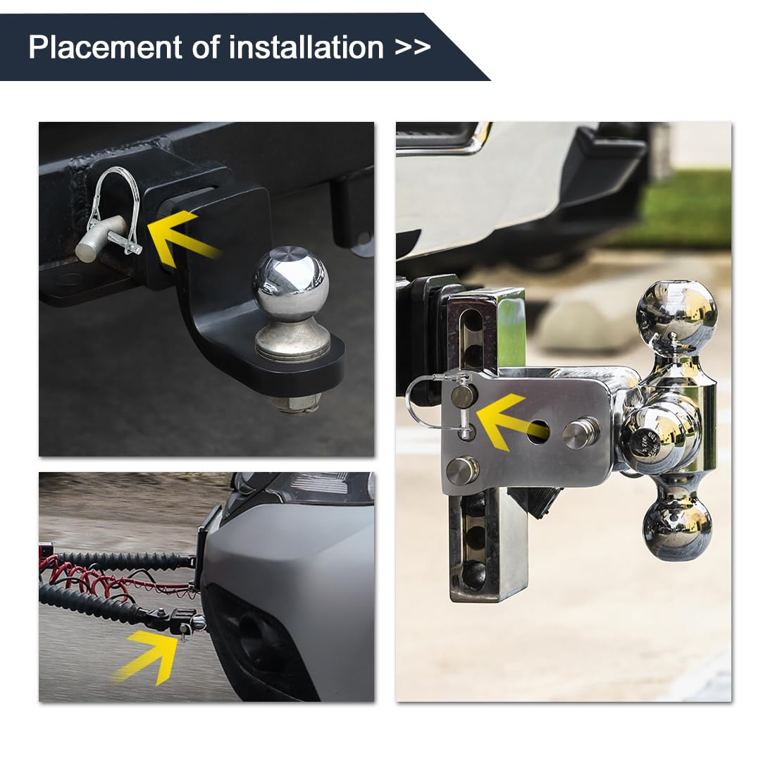 X AUTOHAUX 4Pcs 2.76" X 0.39" 70 X 10Mm Arch D Shape Trailer Shaft Locking Pin Safety Coupler Pin for Car Boat Metal image number 1