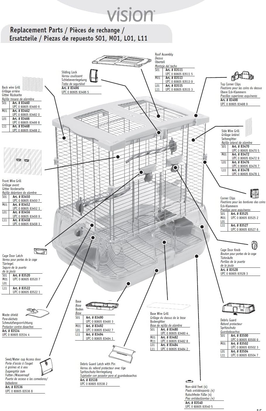 Vision Side Wire Grill for Vision S01/S02 Bird Cages image number 4