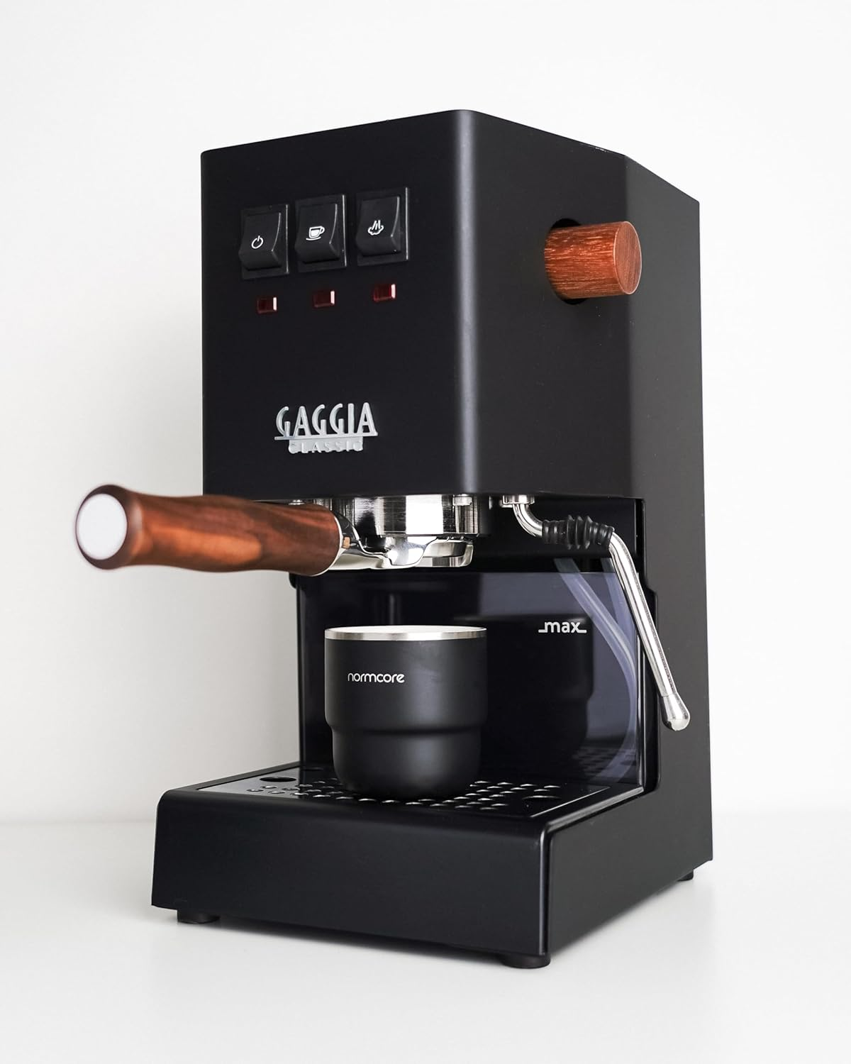 Normcore 58Mm Slim Naked Portafilter with 18G Precision High Extraction Basket, Genuine American Walnut Handle Fits Gaggia Classic Machines