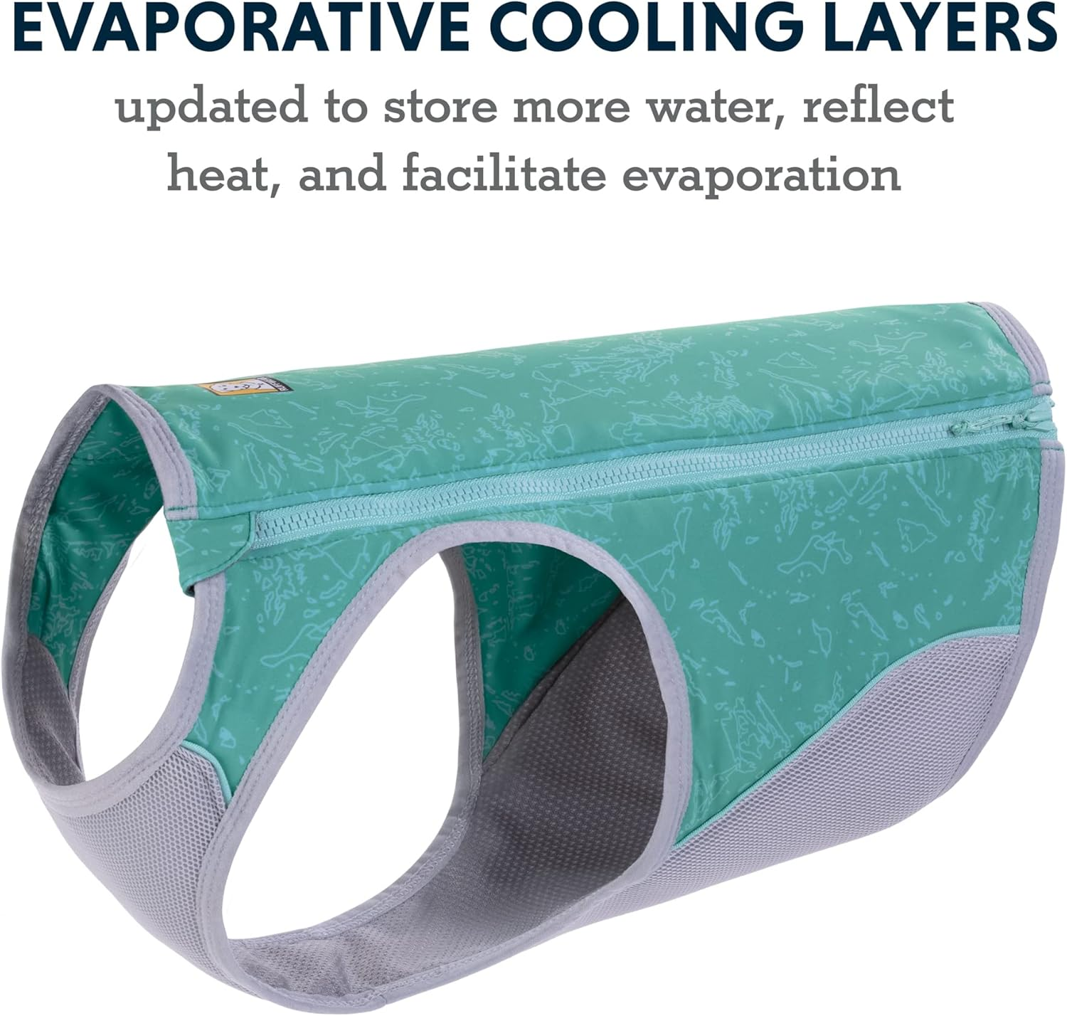 Ruffwear Swamp Cooler(Tm) Zip Vest |05451-421| Cooling Coat for Dogs, Colour: Aurora Teal, Size: XXS