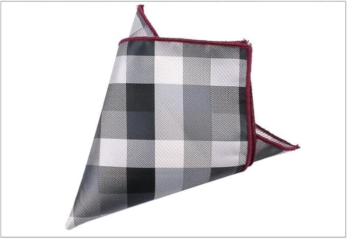 Fashion Men'S Pre Tied Bow Ties Novelty Plaid Check Wedding Formal Pocket Square with Bow Ties Set image number 4