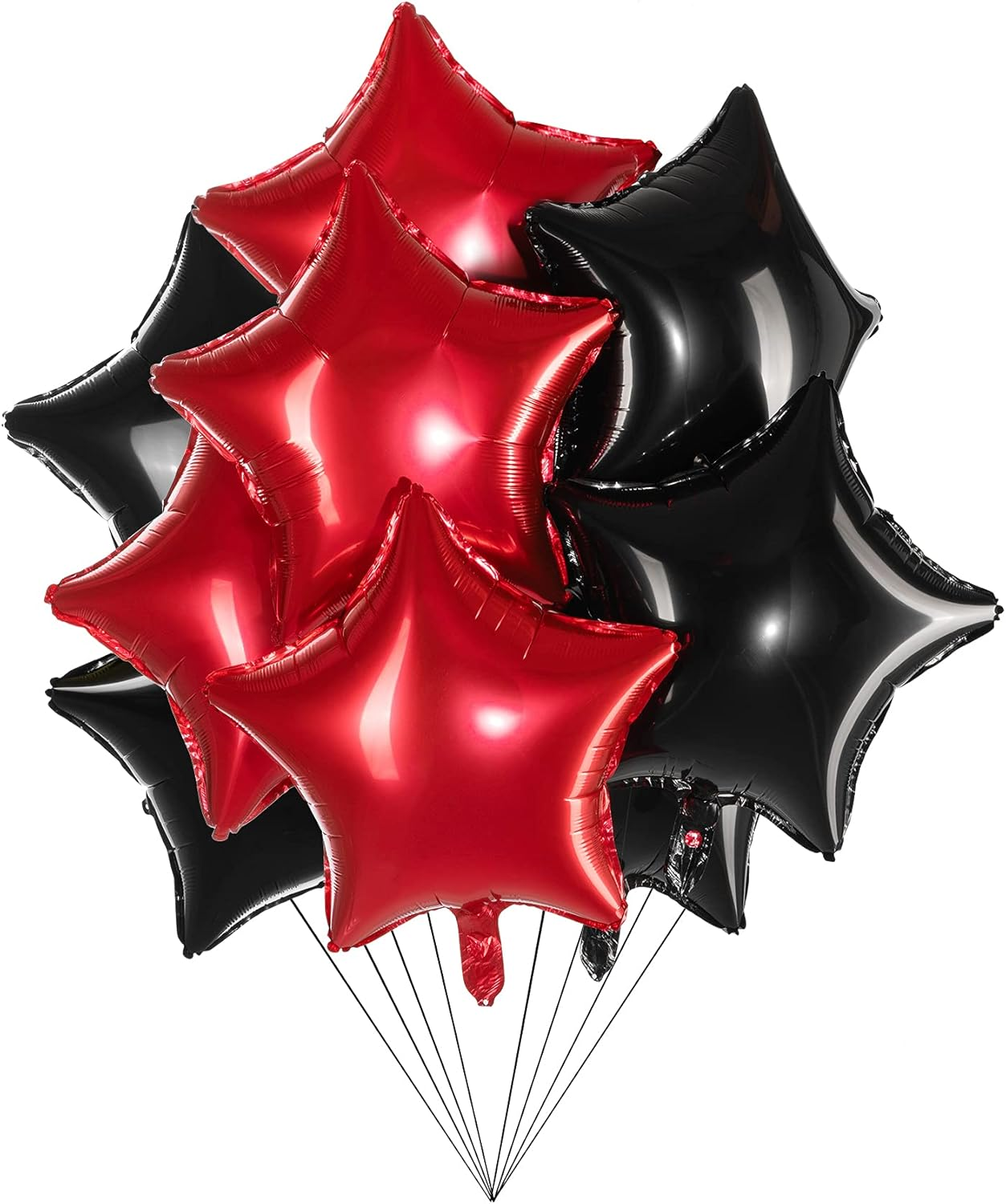 18" Black Gold Big Balloons Star Foil Mylar Helium Balloons for Party Decorations, Pack of 20 - Multi image number 3
