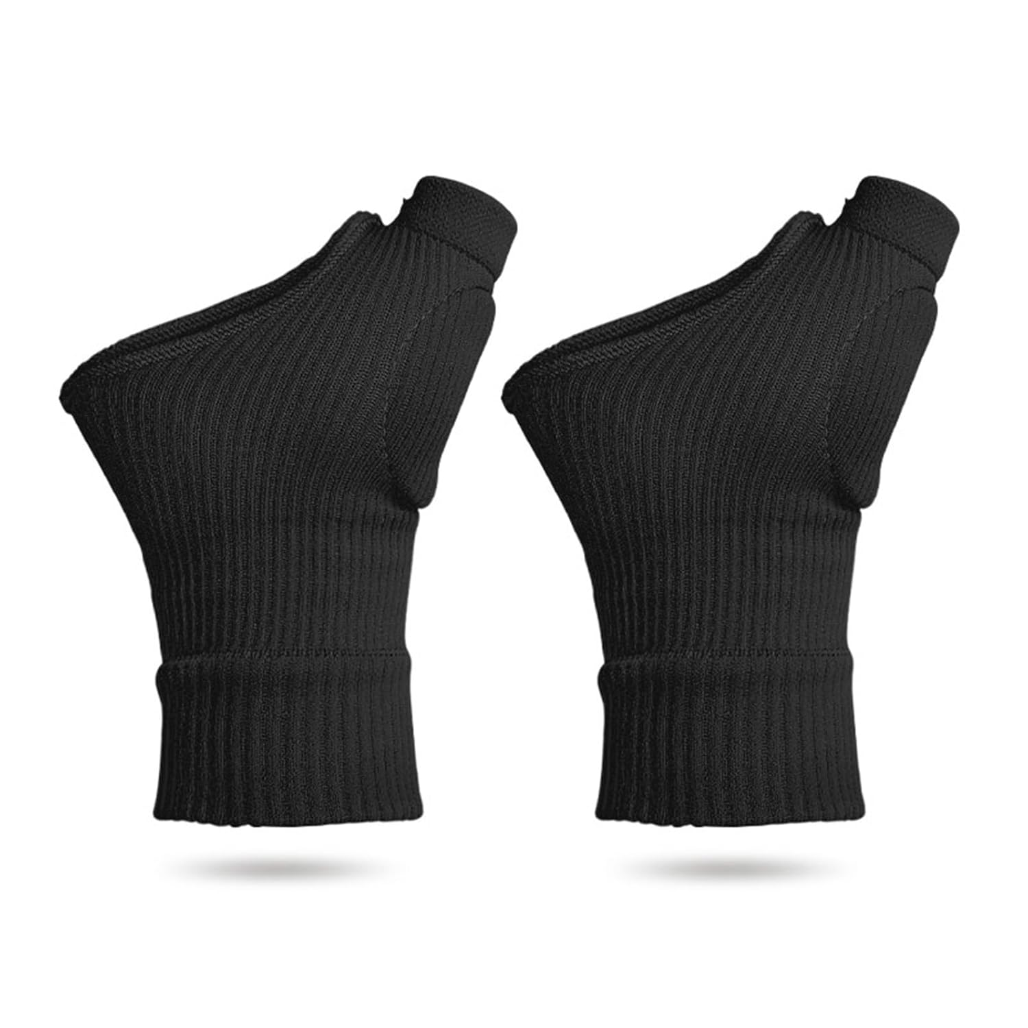 1 Pair Wrist Thumb Compression Gloves with Thumb Anti-Injury Pads, Thumb Support Brace Gloves, Wrist Support Brace Fingerless Gloves for Arthritis Joint Pain Tendonitis Sprains Pain Relieve (Black)
