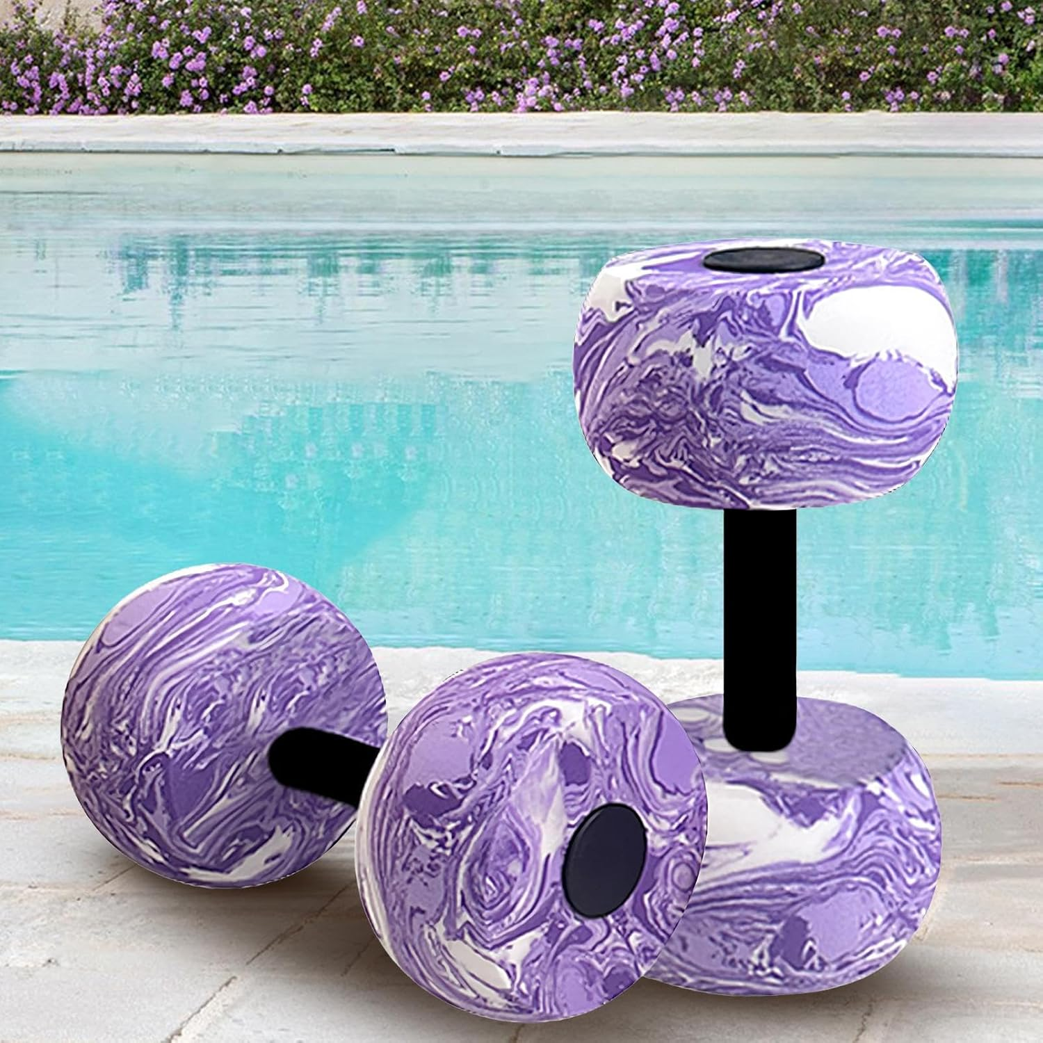 Pool Weights for Water Exercise, Aquatic Fitness Exercise Water Dumbbells, EVA Foam Water Weights Aqua Aerobics Equipment for Water Resistance Training - Camouflage Green image number 6