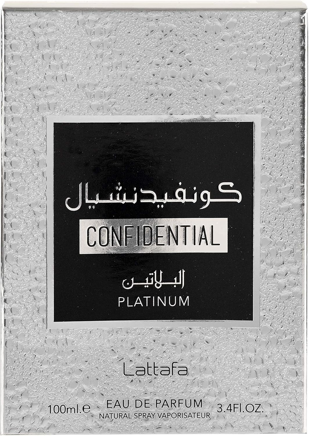 Confidential Platinum by Lattafa for Men - 3.4 Oz EDP Spray image number 3