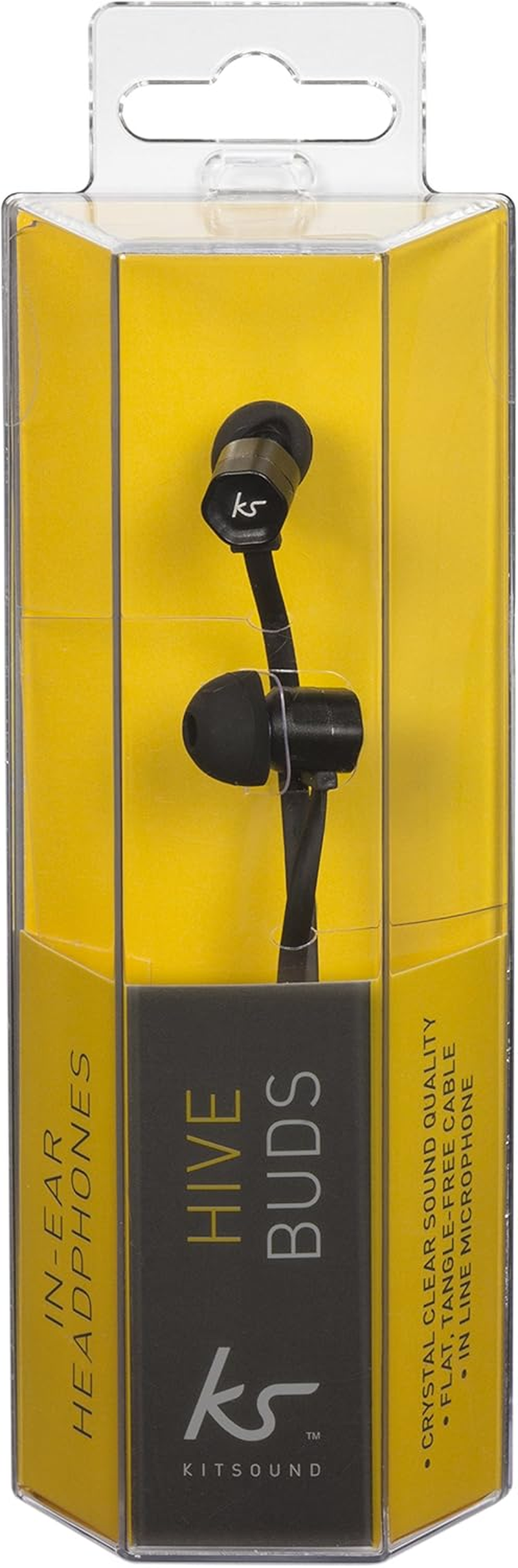 Hive In-Ear Headphones with Mic for Smartphones and Tablets, Black image number 1