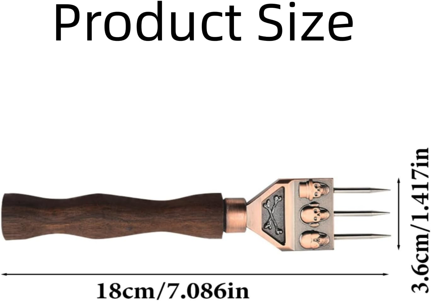 Ice Crushing Pick, Stainless Steel Ice Crusher with Comfortable Handle, Skull Pattern Three Prong Ice Pick, Ice Crusher Ideal for Bartender, Best Carving Tool, Ice Chipper for Bars (Silver) image number 5