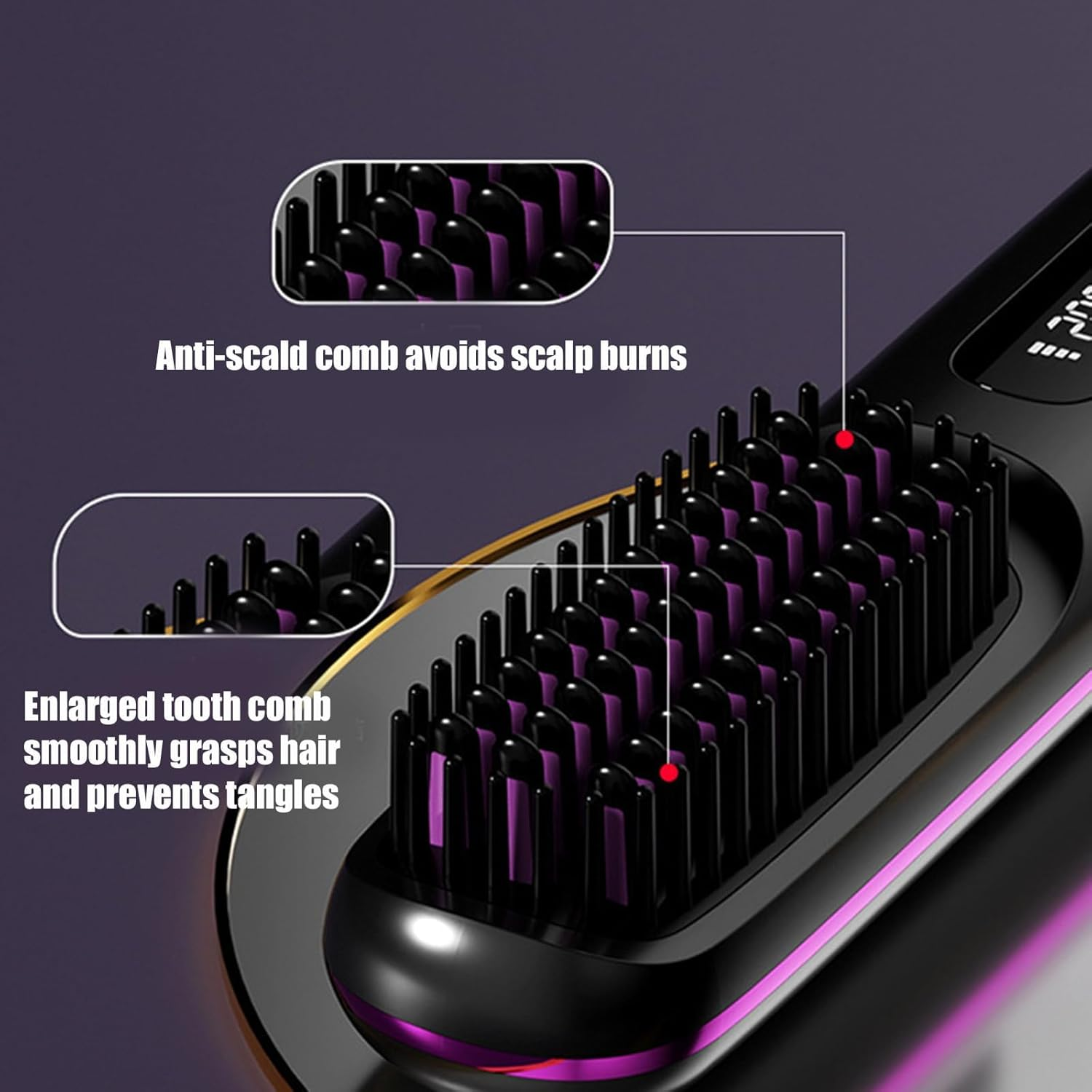 Go Brush Pro, Portable Straightener Brush - Gobrush Pro, Rechargeable Cordless Mini Hair Straightener Comb (Blue) image number 1