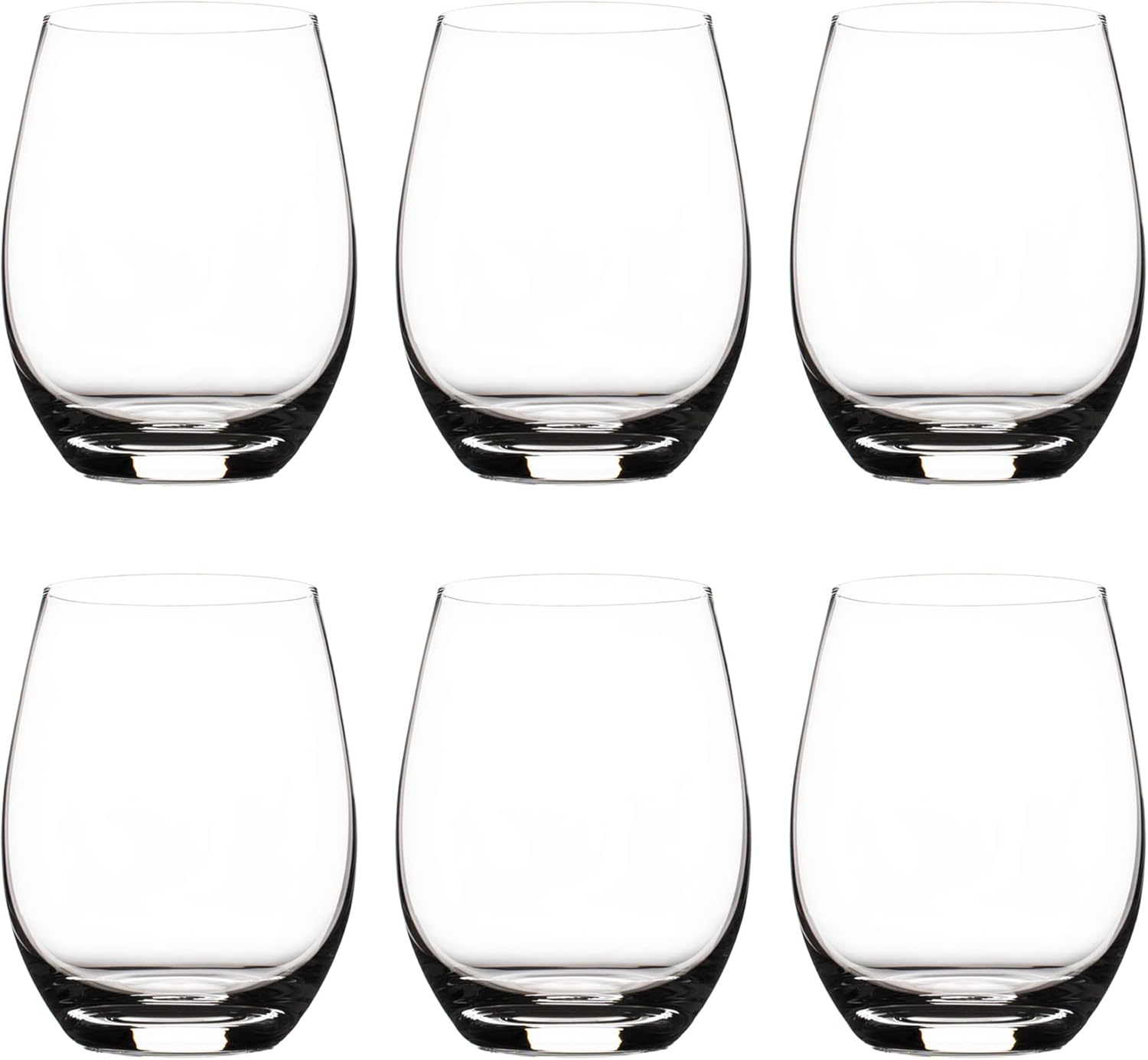 Premium Crystal Stemless Wine Glasses Set of 6, 450 Ml Lead-Free Red or White Wine Glass, Water Juice Glasses, All-Purpose Beverage Cups, Clear Drinking Tumblers in Gift Box, Dishwasher Safe image number 3
