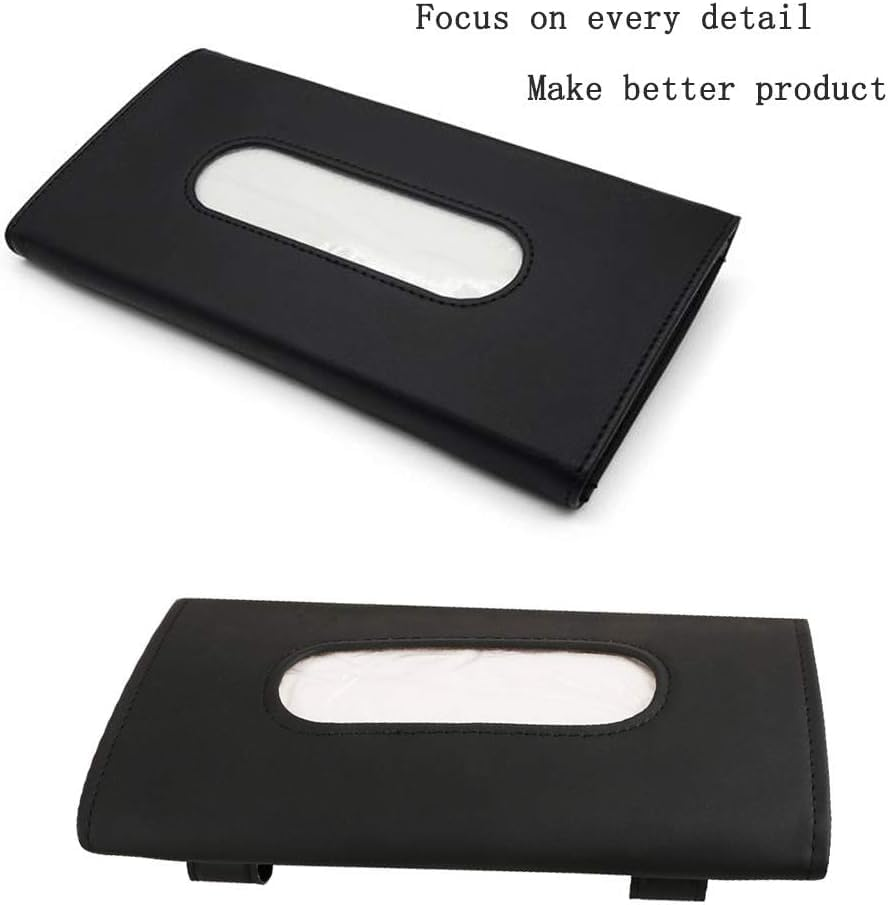 Car Sun Visor Tissue Holder & Napkin Holder 2-Pack, Premium Car Tissue Box for Vehicle Backseat, Black Car Tissue Holder - 2 Pieces image number 4