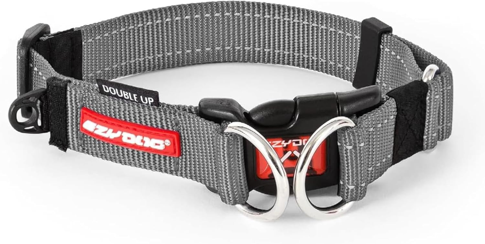 EZYDOG Double up Dog Collar | Dog Collar Small, Medium, Large Dogs, Reflective Dog Collar, Supreme Comfort, Soft Neoprene Material, Strong Nylon Webbing (Large, Grey) image number 6