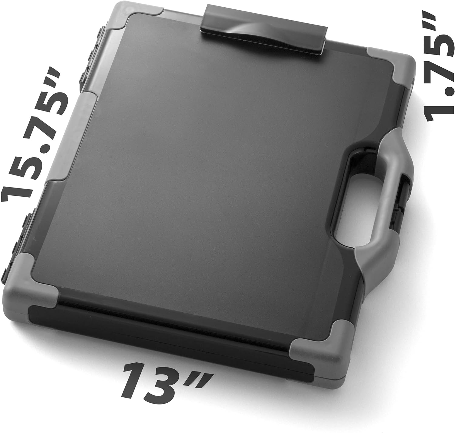 Officemate OIC Carry All Clipboard Storage Box, Letter/Legal Size, Black and Gray (83324) image number 4