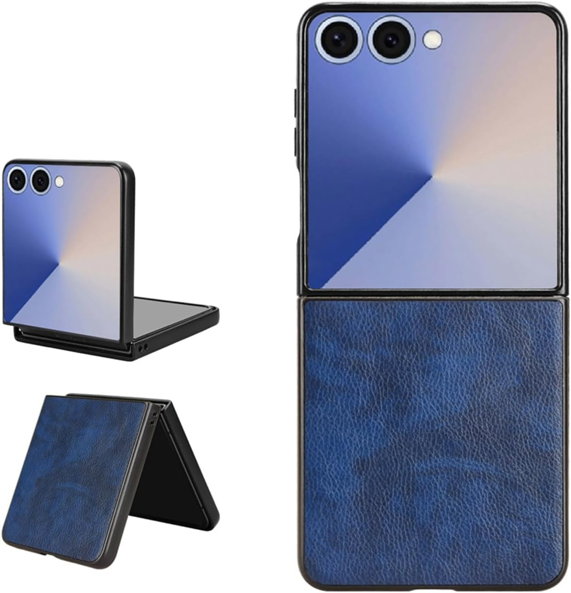 Coque Case for Samsung Galaxy Z Flip7 Mobile Phone Case, Samsung Galaxy Z Flip7 Flip Cover with Litchi Pattern Brown