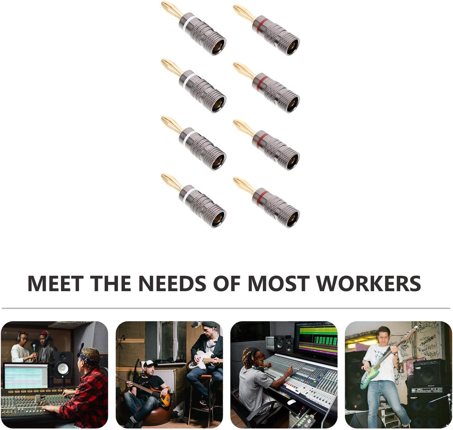 FIXOSHEE 10Pcs Gold Plated 4Mm Banana Plug Audio Connectors for Speaker Wire, Non-Soldering Banana Clips Suitable for Home Audio and Hi-Fi Systems in Australia image number 6