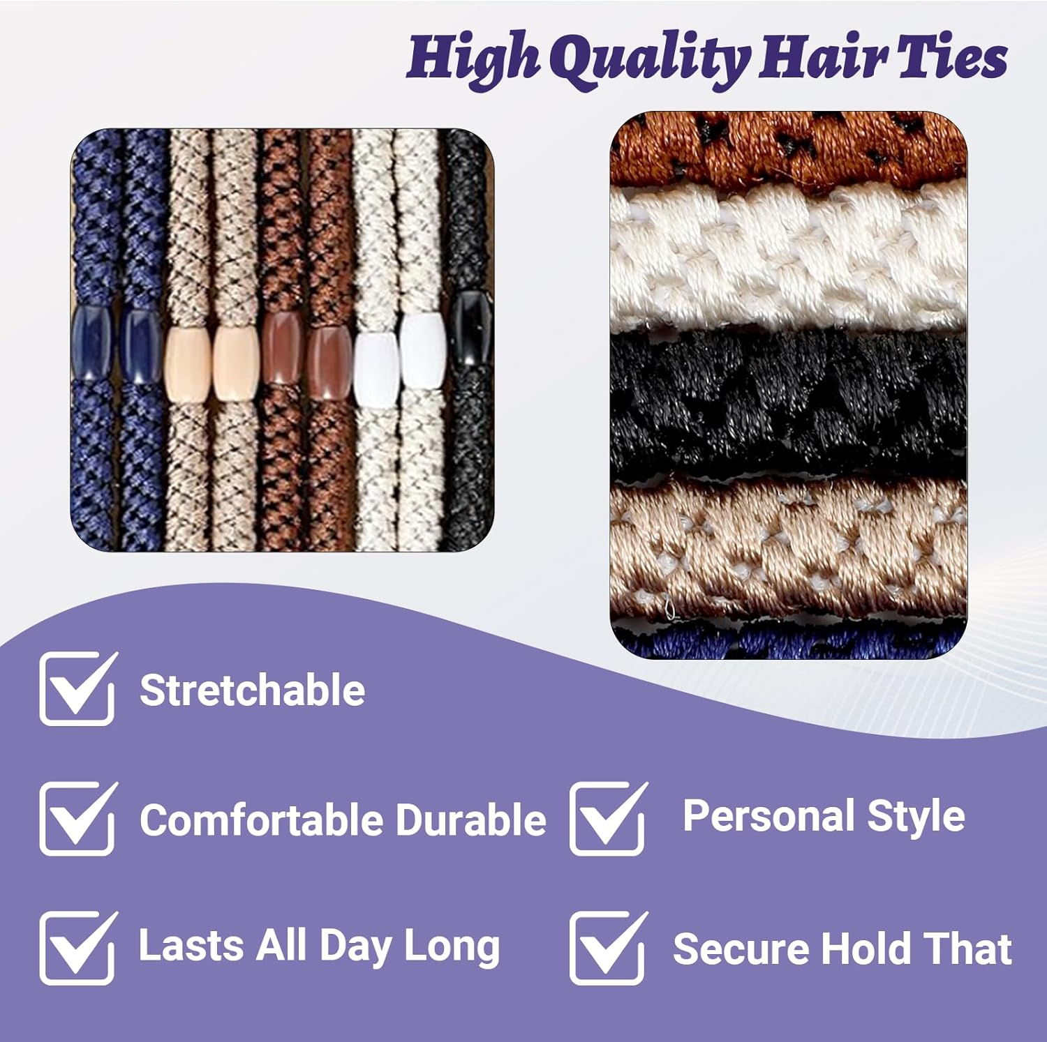 Xanthelle Hair Ties for Men, 10 Pack Hair Bands & Ponytail Holders, Braided Hair Ties with Beads, Hair Tie Bracelet for Men & Women, Kknekki Style image number 5