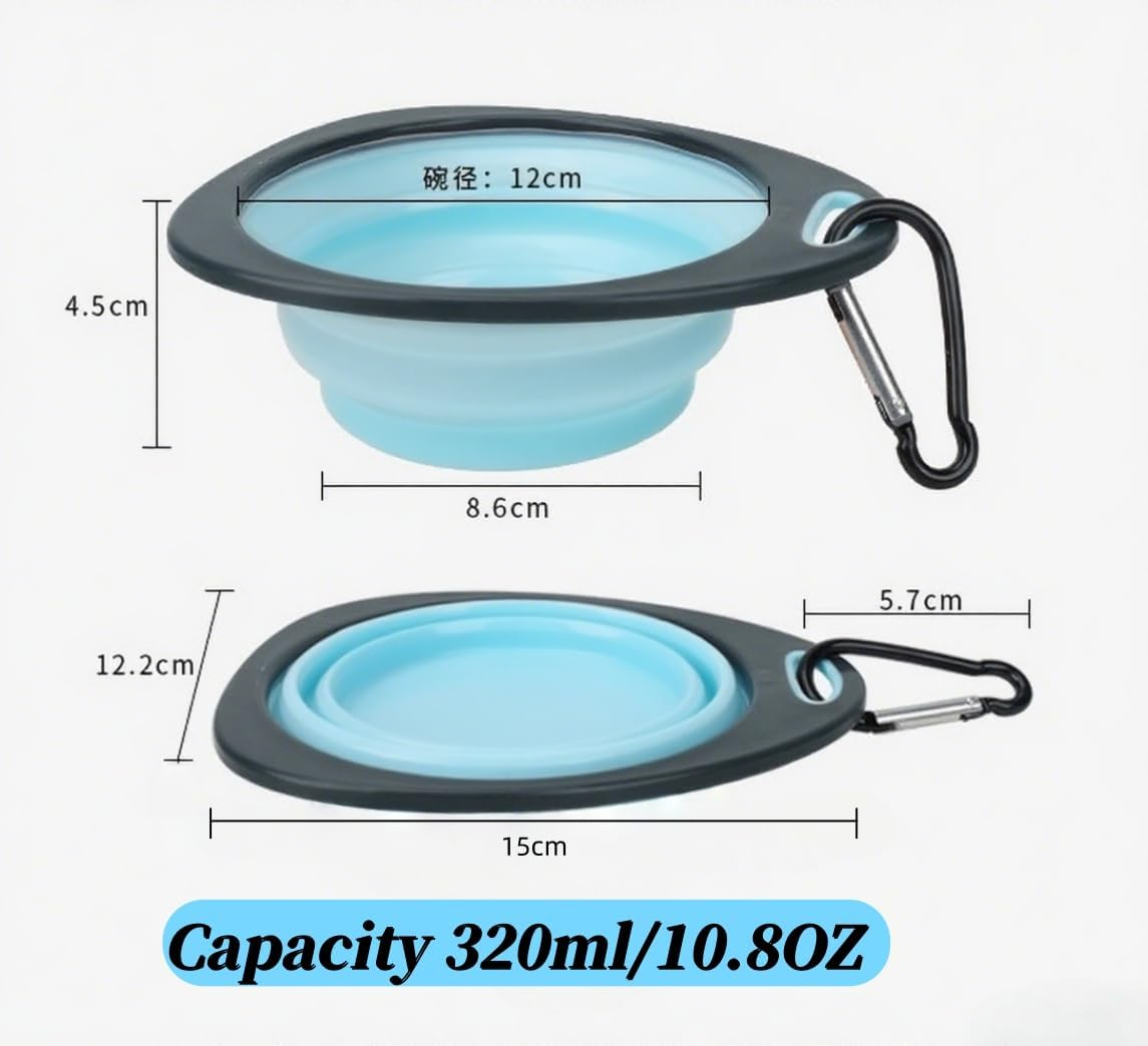 Bryzant Collapsible Pet Bowls 2-Pack Portable Silicone Pet Travel Water Bowl Suitable for Outdoor Travel Hiking Camping Convenient Dog and Cat Feeding Plate with Mountaineering Buckle image number 6