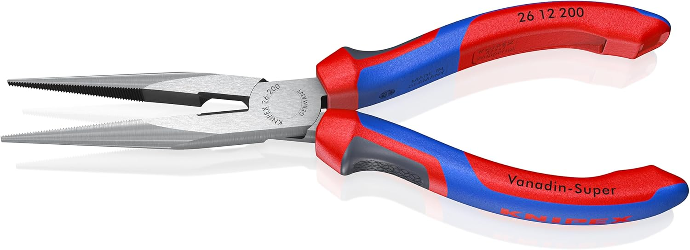 KNIPEX Tools - Long Nose Pliers with Cutter, Multi-Component (2612200), Multi-Colour, 8 Inches image number 2