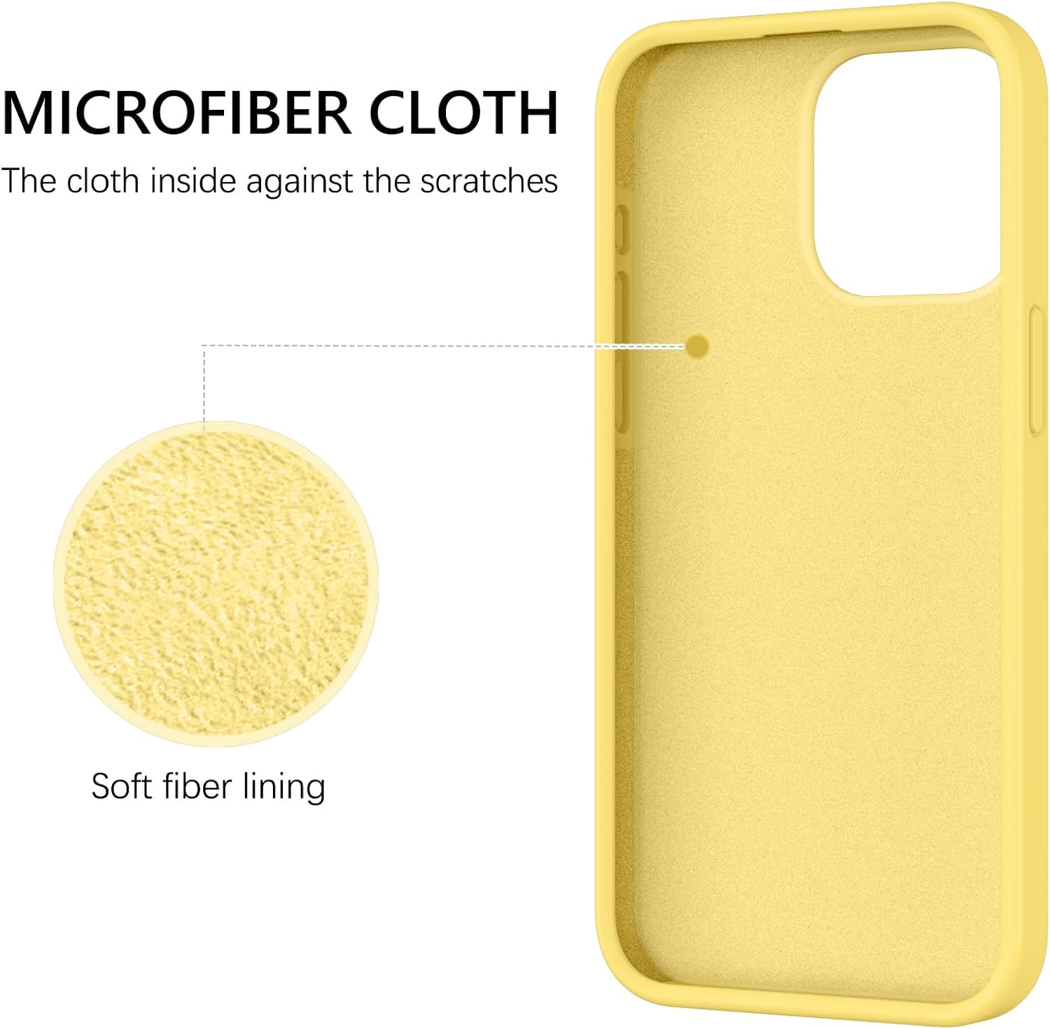 GUAGUA Case for Iphone 15 Pro, Liquid Silicone Soft Gel Rubber Slim Thin Microfiber Lining Cushion Texture Cover Shockproof Protective Phone Cover for Iphone 15 Pro 6.1 Inch, Yellow image number 1
