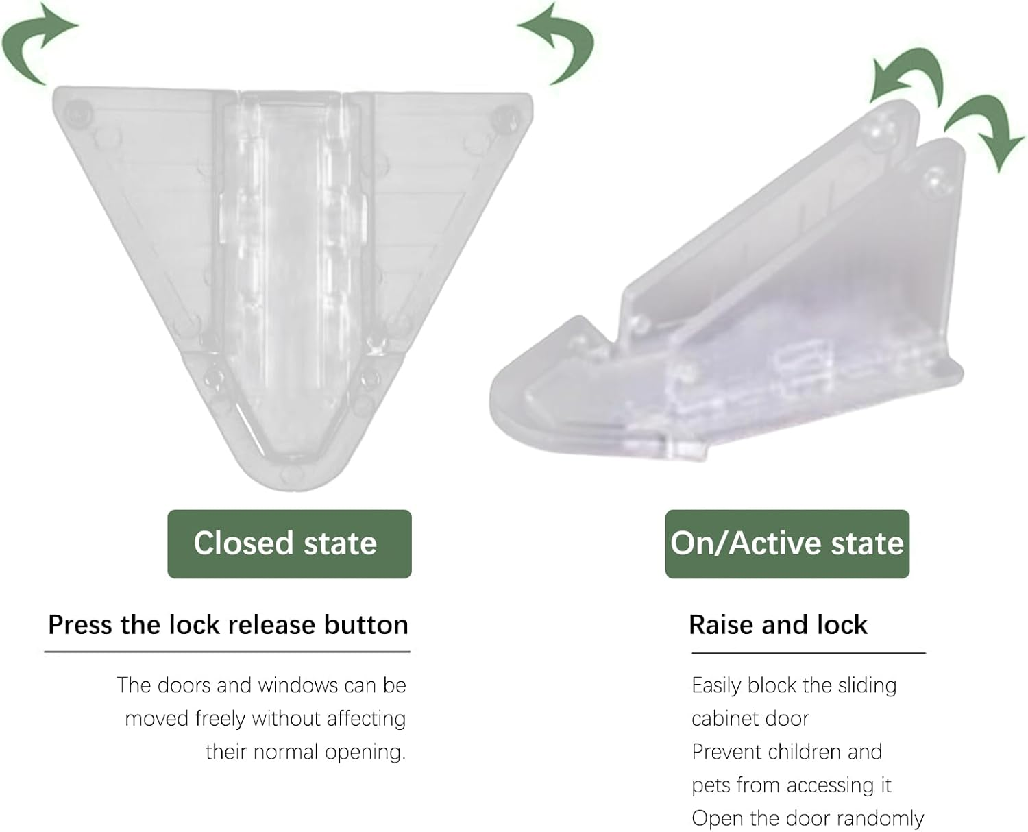 6-Pack Transparent Sliding Door Locks for Baby Safety, Child Proof Locks with High-Strength Adhesive, Safety Latches for Sliding Closet, Shower, Patio Window, and Wardrobe image number 2