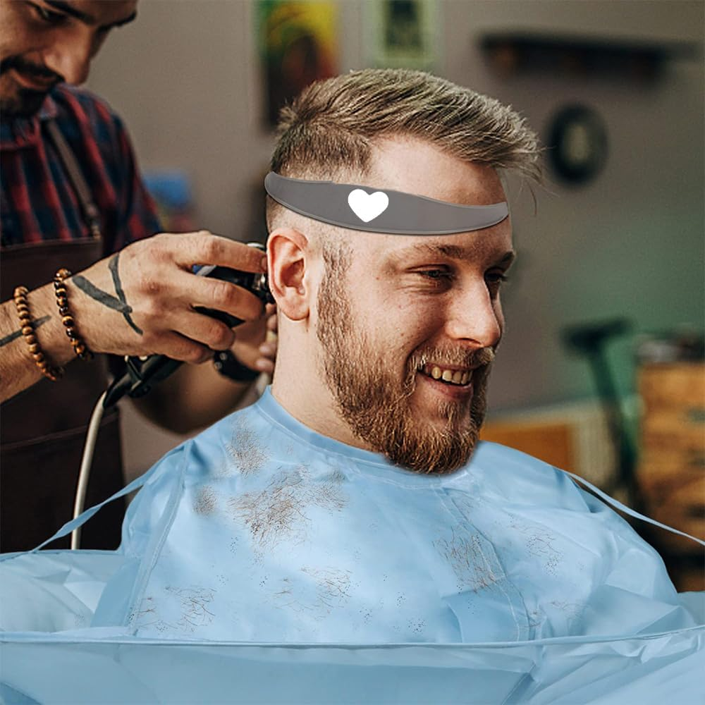 Adjustable Neck Hair Guide - Hair Trimming Guide Tool for Cutting - Portable Silicone Haircut Bands Hairline Shaping Tool for Home Haircuts Neckline Shaving Template and Hair Trimming Guide (Black) image number 6