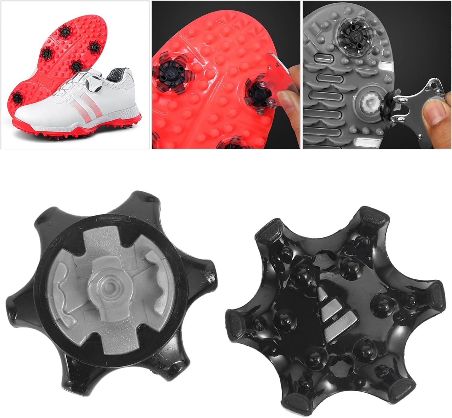 25Pcs Easy to Change Studs, Universal anti Skid Golf Shoes, with Golf Wrench Two Pin Shoes Remover Replacement image number 3