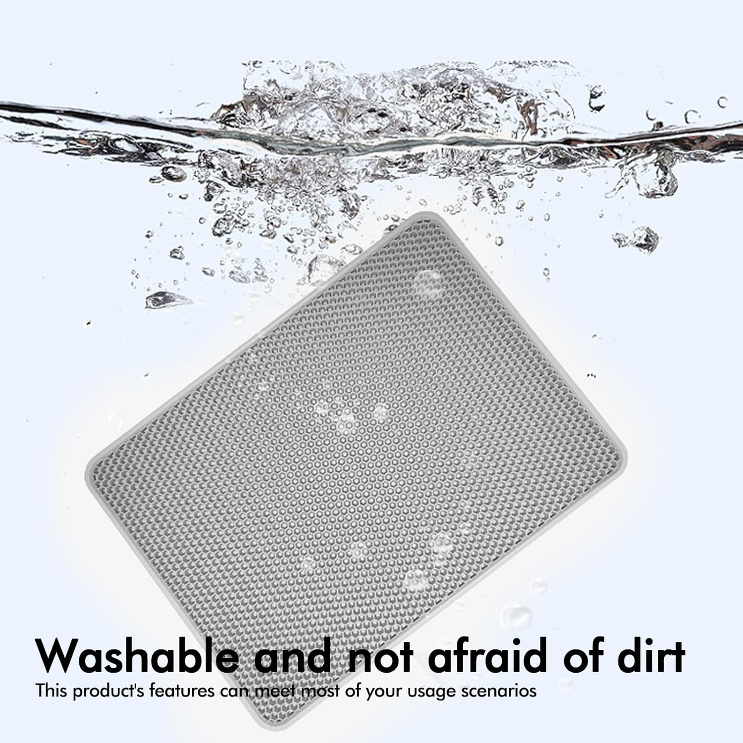 WIYETY Cat Litter Tray Mat 90 X 60 Cm Double Layer Cat Litter Mat Large Cat Litter Tray Mat with Waterproof and Non-Slip Honeycomb Design Cat Litter Mat EVA Material image number 4