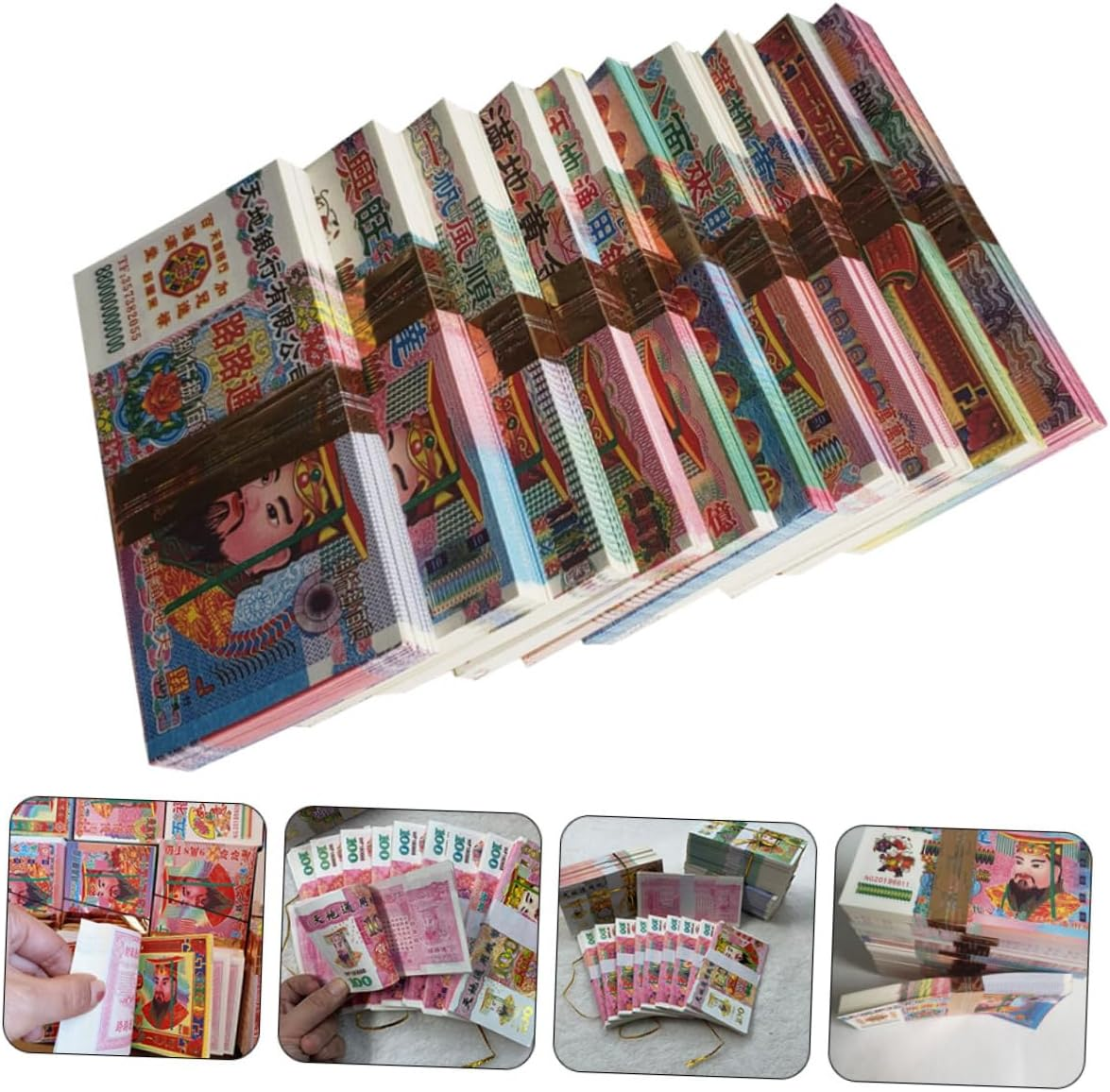 LALAFINA Realistic 1000 Sheets of Ancestor Money Bright Easy to Burn Paper Money for Festival Sacrifice image number 4