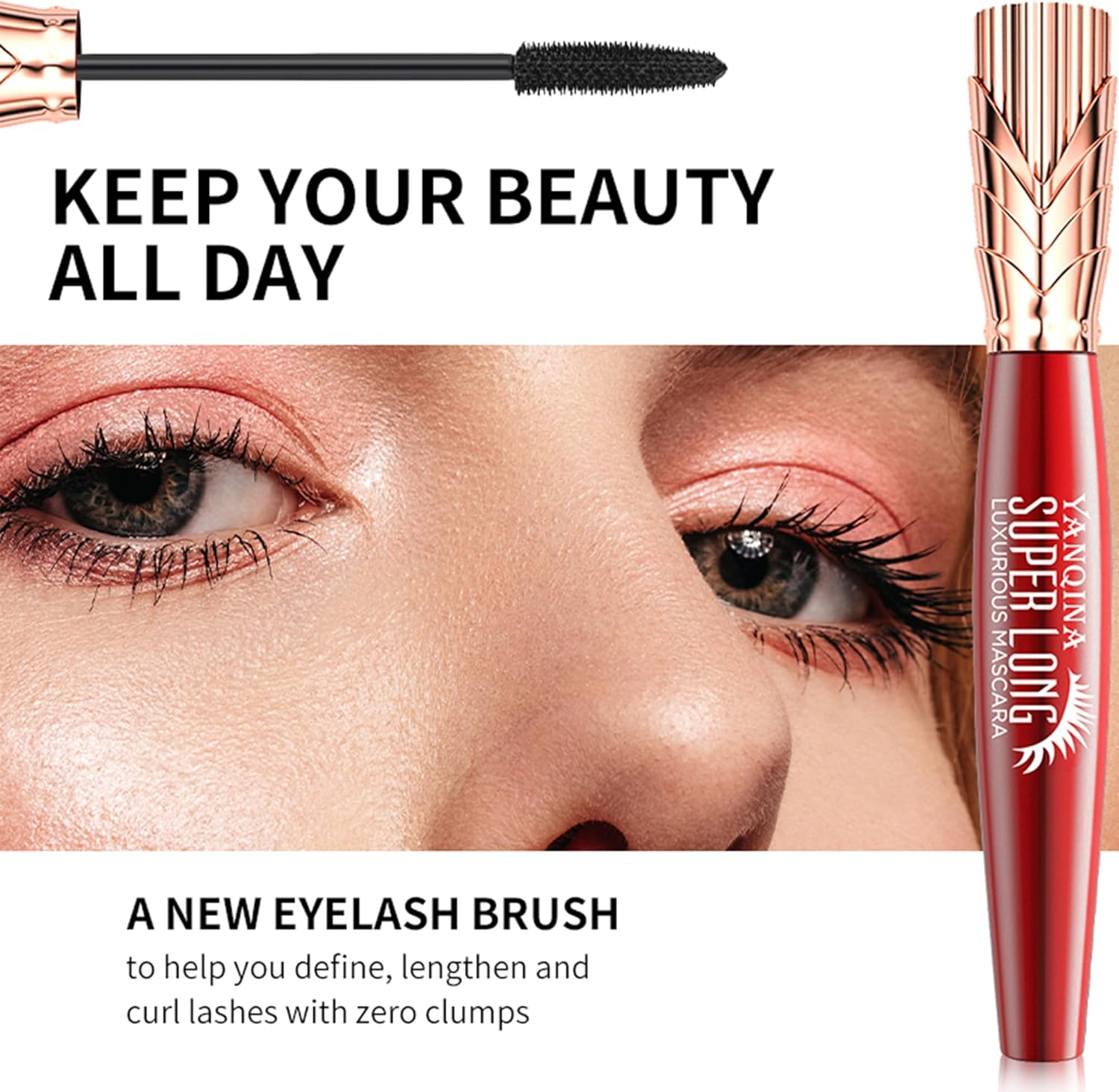 Mascara Waterproof Non-Smudding Mascara Foreign Eyelash Styling Primer image number 2
