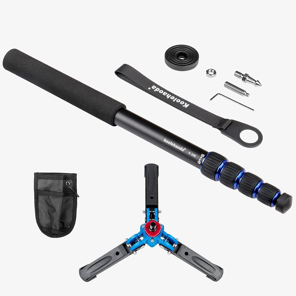 Koolehaoda Professional 65-Inch Camera Aluminium Monopod with Folding Three Feet Support Stand (K-288+A1 Base) image number 2