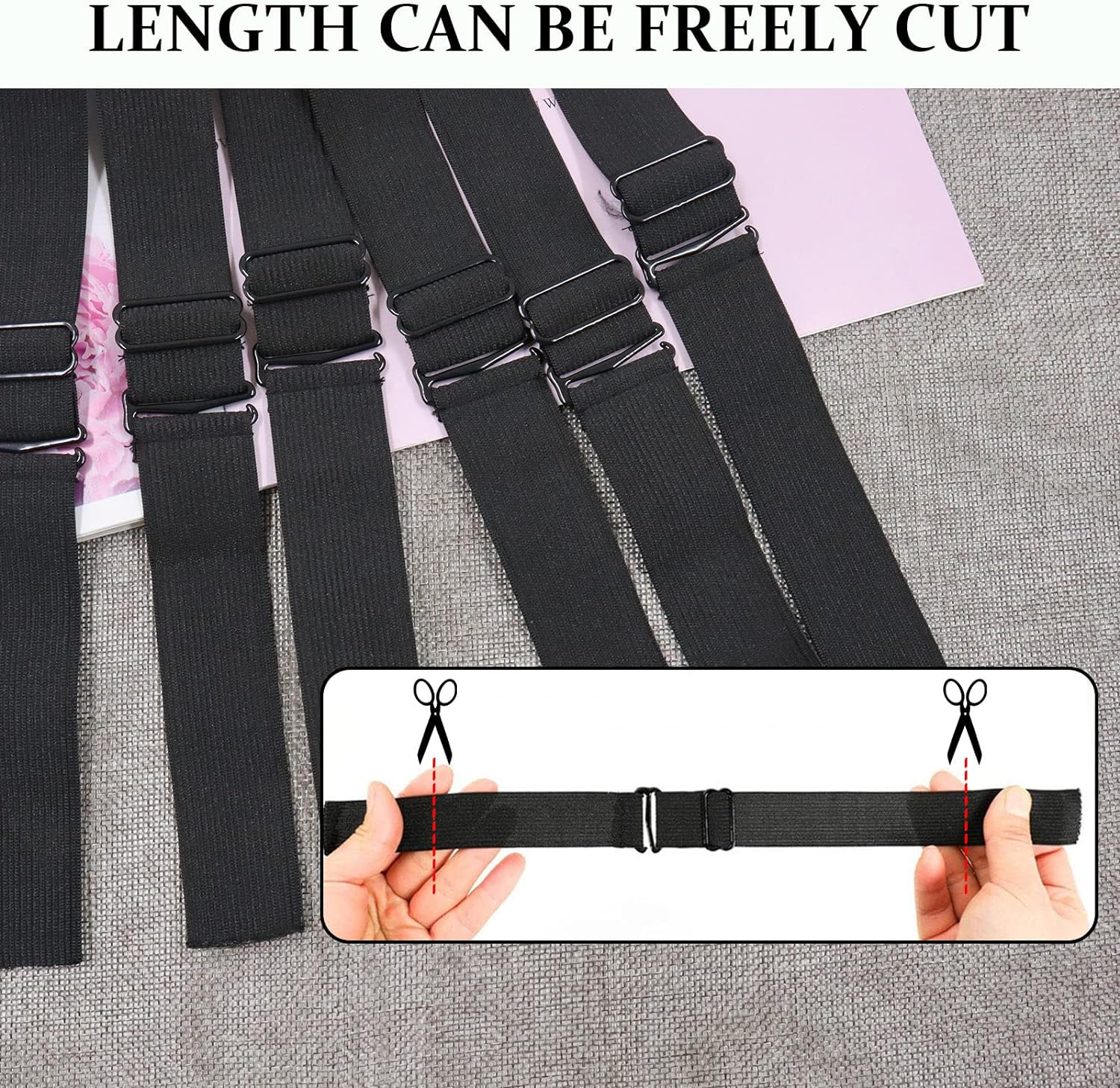 15Pcs Adjustable Elastic Band for Wigs, Glueless Wig Straps for Keeping Wigs in Place, Adjustable Wig Band Sewing for Making Wig and Wig Caps, 3.5Cm&times;30Cm image number 2