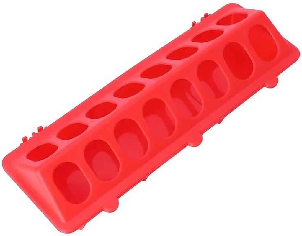 Multicolor 30Cm Bird Feeder & Drinker: Versatile Storage Trough for Chick, Pigeons, and Wild Birds - Durable, Easy-Fill Plastic Dispenser with Hinge Opening, Ideal for Stable and Aviary Environments