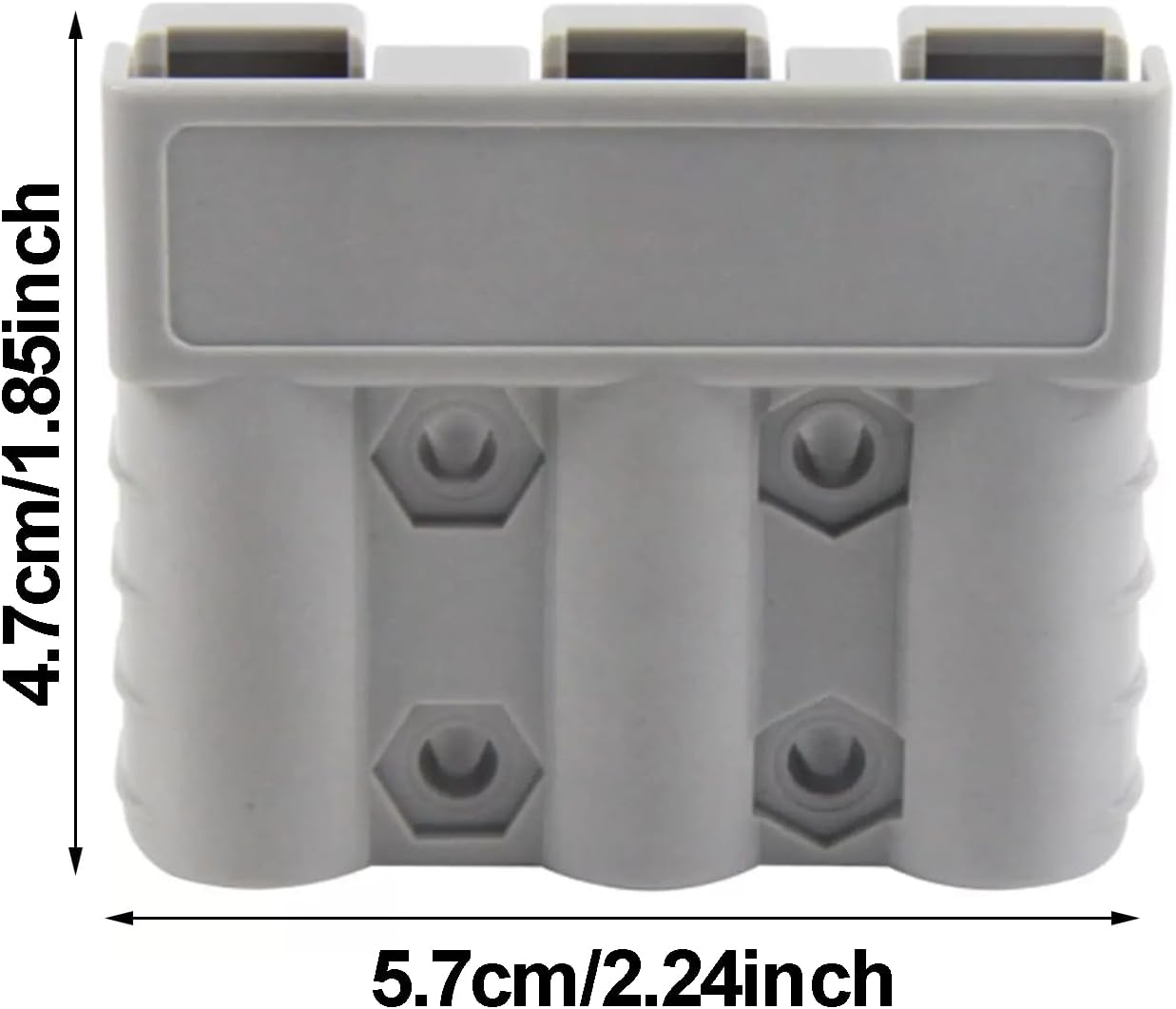 Anderson Style 3-Pin 3-Pole Battery Connector, 50 Amp 6AWG Quick Connect/Disconnect for DC-DC Chargers, Solar Panels, Trailers, 4WD, Caravans (2 Pcs) image number 3