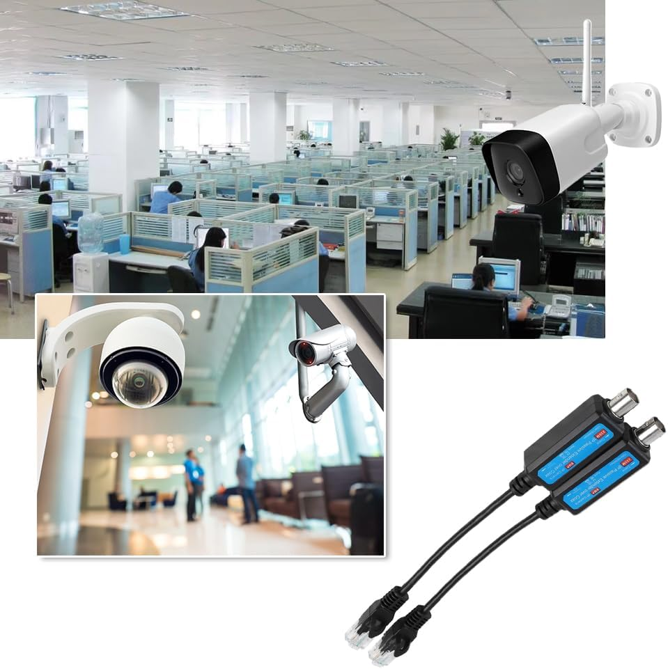 IP Passive Extender Ethernet over Coax, Passive IP Network Coaxial Transmitter Receiver Extender for IP NVR Camera image number 1