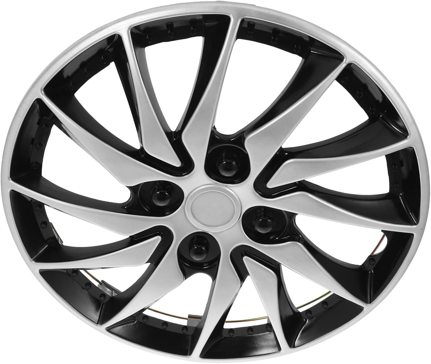 SOPOTUTU 14-Inch Silver Black Hubcap Wheel Cover for Car Hub Steel Rim Hub Case Compatible with Truck and Auto Replacement Wheel Caps for Vehicle image number 4