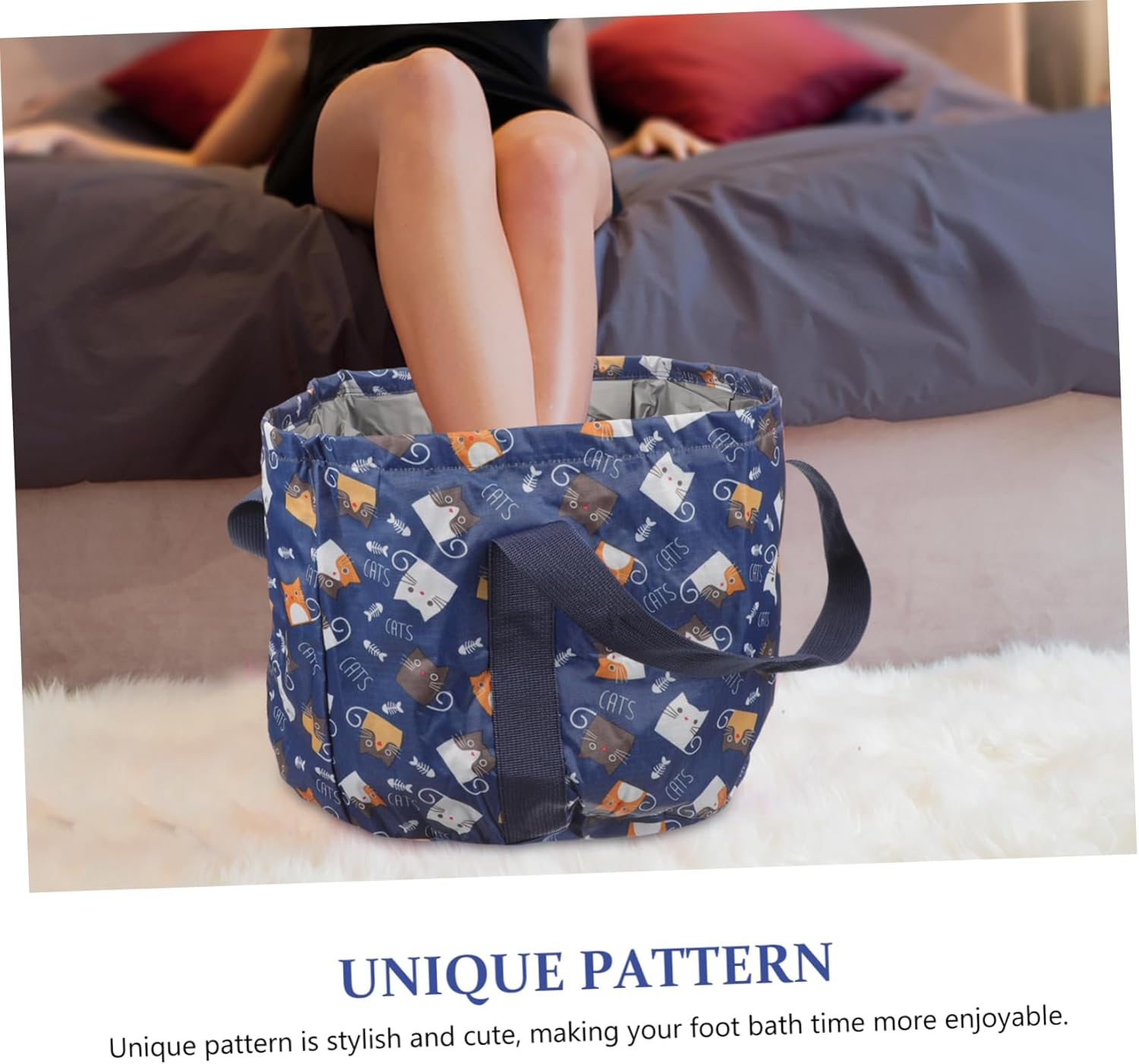 PLAFOPE Wash Bin Foot Basin Water Bucket for Bath Foot Bucket Basin Portable Bath Tub Foot Washing Bucket Water Basin Travel Tomorrow Foldable Folding Bucket image number 1