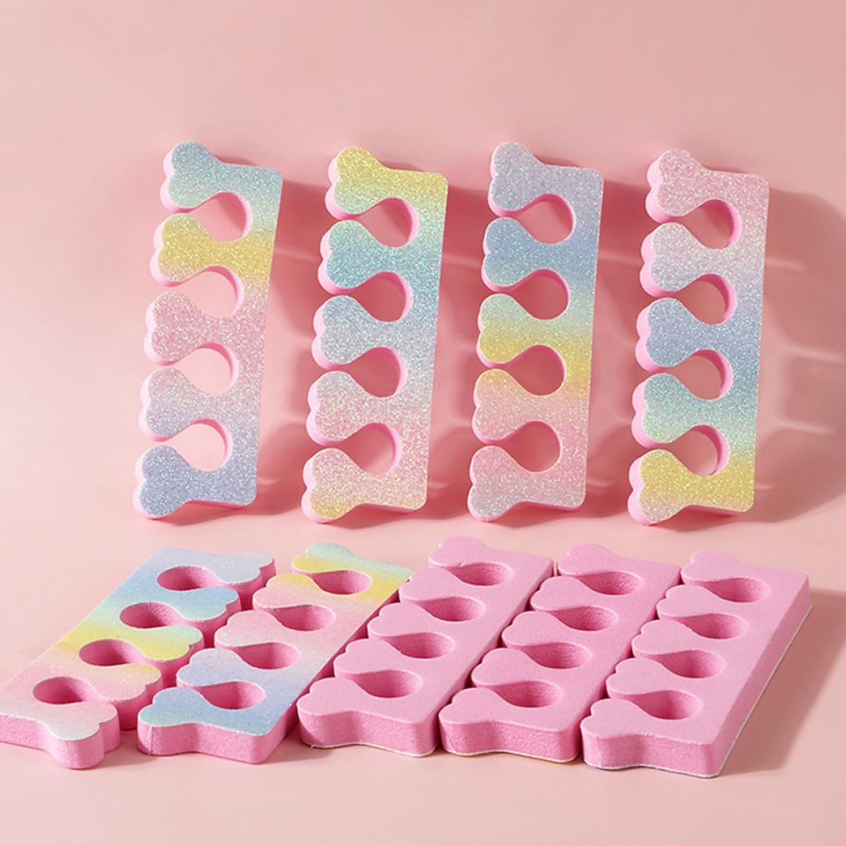 ELAYARD 30Pcs Toe Separators for Women Manicuretoe Dividers Nail Art Heart Shaped Spacers Shiny Nail Separator Tools image number 3