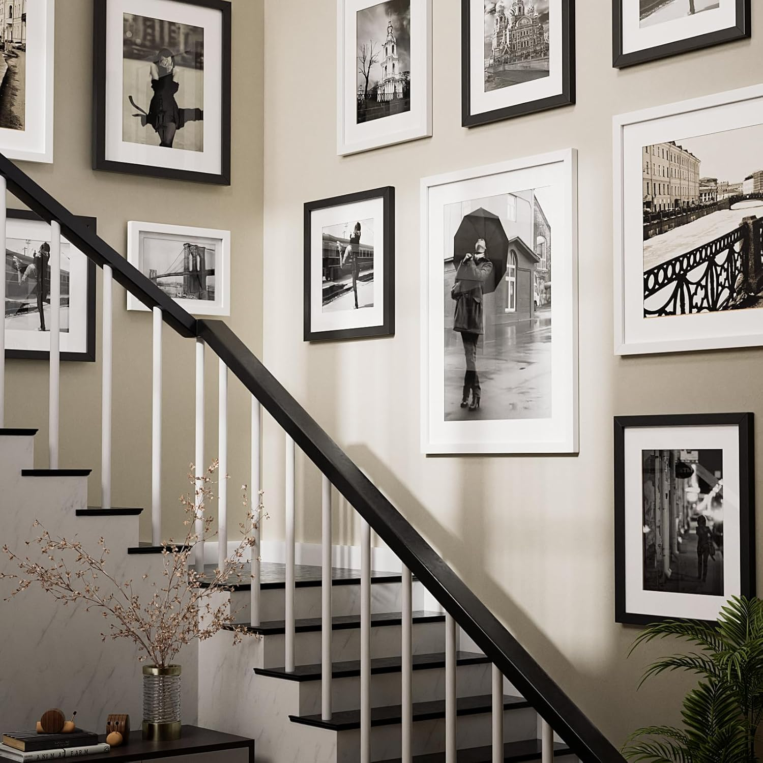 Happyhapi 12X18 Poster Frame, Black Picture Frame for 11X17 (With Mat) or 12X18 (Without Mat), Vertical and Horizontal Wall Mount Large Picture Frame for Photos, Posters and Art Prints, 1 Pack image number 4