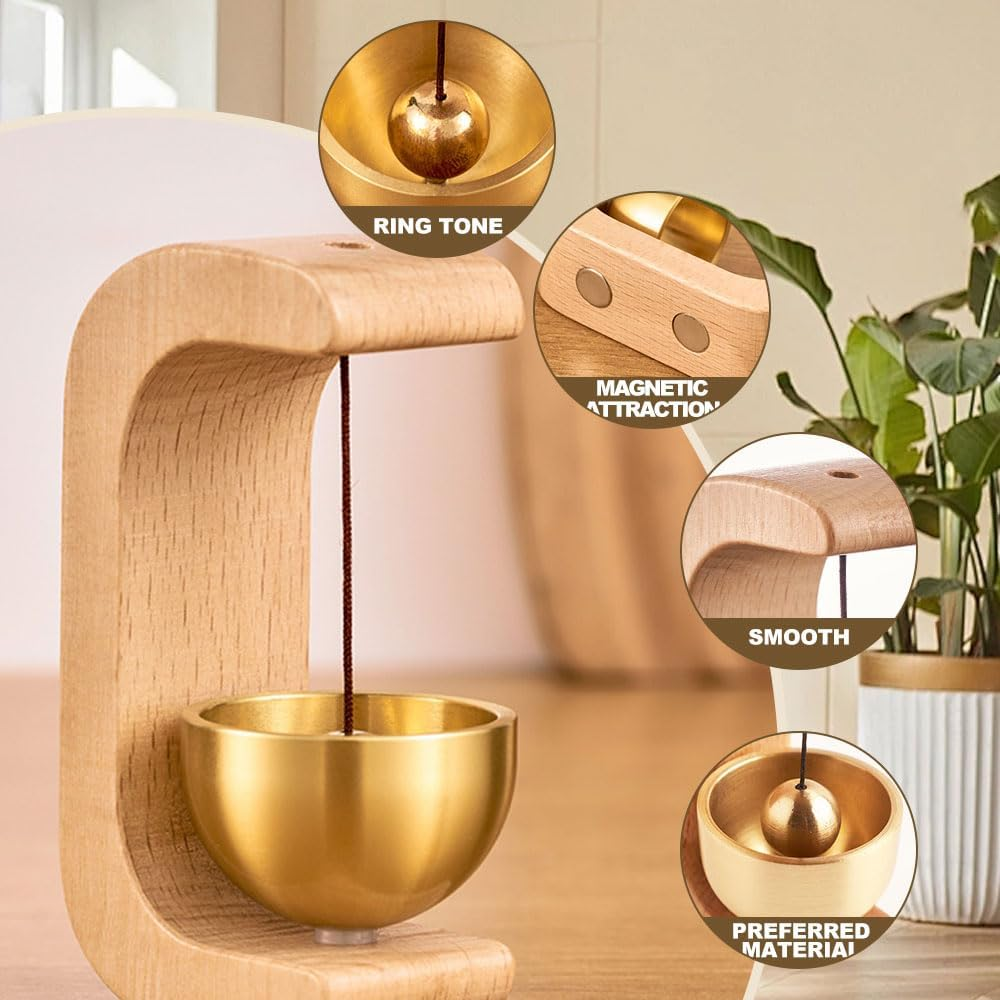 Magnetic Door Chime, 2024 New Shopkeepers Door Chime for Door Opening, Doorbell Wind Chime for Business When Entering, Door Bells for Home Porch Restaurant Housewarming Gift (Beech-2 Pcs)