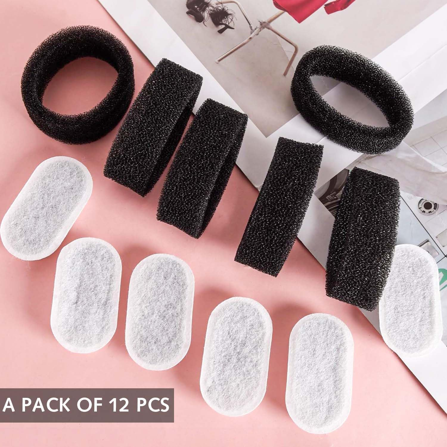 Replacement Filter for Cat Fountain, Pack of 6 Carbon Filters and 6 Foam Filters, Suitable for Most Cat Water Dispensers image number 2