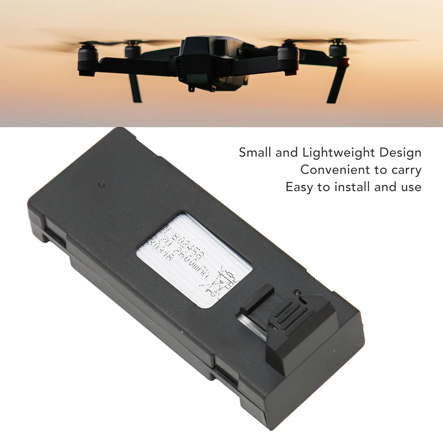 3.7V 2600Mah RC Drone Battery, Stable UAV Replacement Battery for E88 E88PRO E88MAX E525 E99 E99PRO P1 P5PRO K3 S1 P8, RC Drone Accessories image number 5