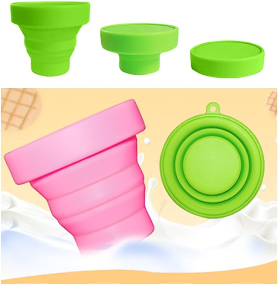 Pack of 4 Foldable Cups, Silicone Foldable Drinking Cup, Foldable Travel Cup, Portable Water Cup, Collapsible Silicone Travel Cup for Travel Camping (170 Ml)