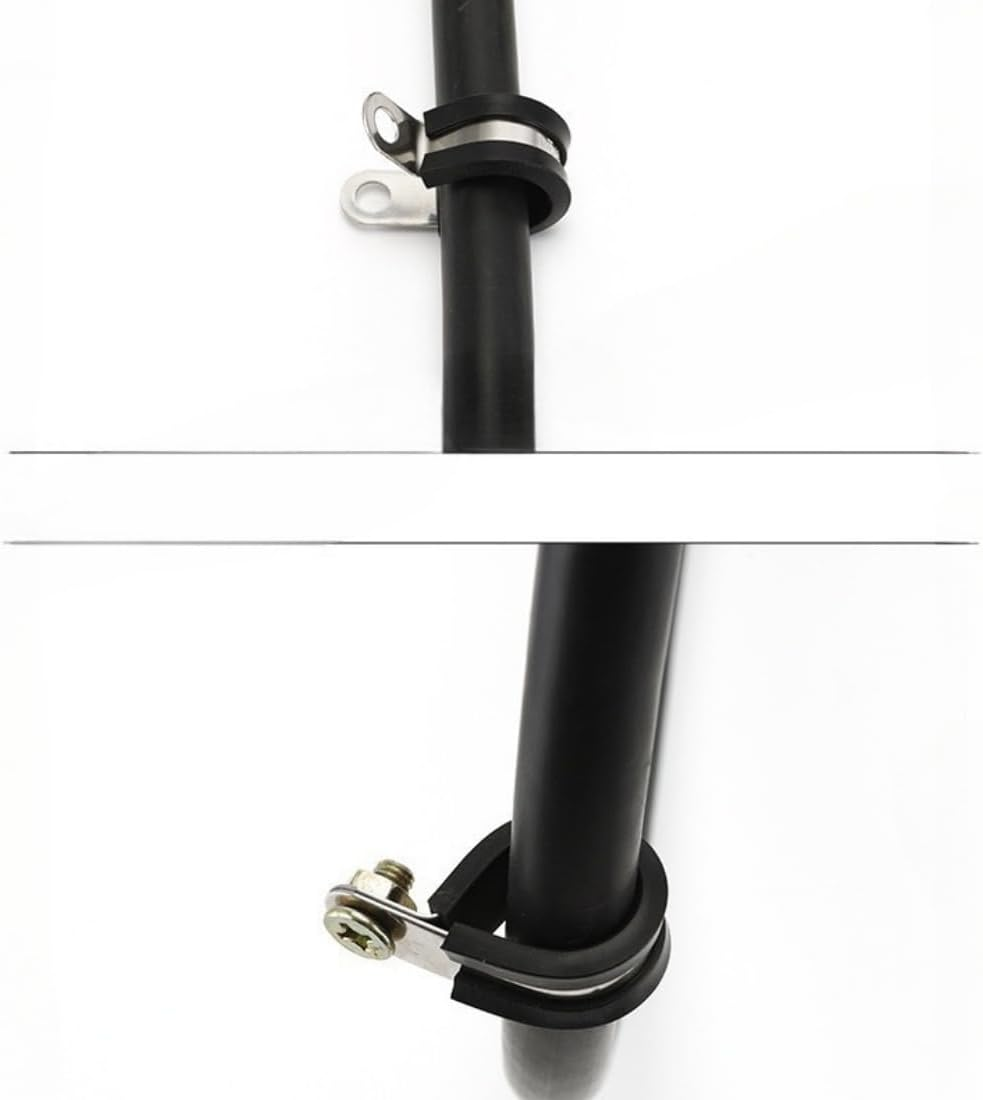 52Pcs Cable Clamps Assortment Kit,304 Stainless Steel Cable Clamp Kit - Assorted Sizes 1/4", 5/16", 3/8",1/2",5/8",3/4",Stainless Steel Rubber Cushion Pipe Clamps image number 4