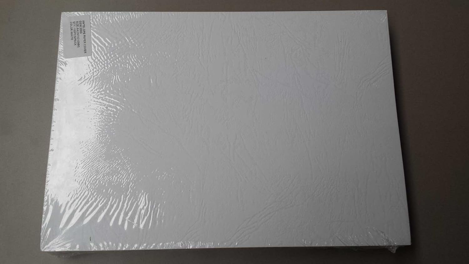 A4 Leathergrain Binding Cover - White (PK 100)