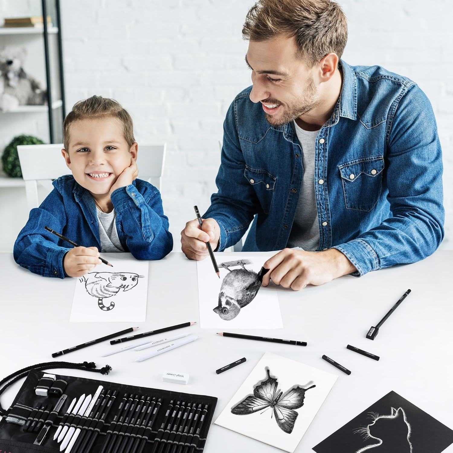 HIFORNY 30 PCS Sketching Drawing Pencil Set,Sketch Pencils Art Supplies with Graphite,Charcoal,Blending Tools,Accessories,Drawing Kit for Adults Artists image number 6