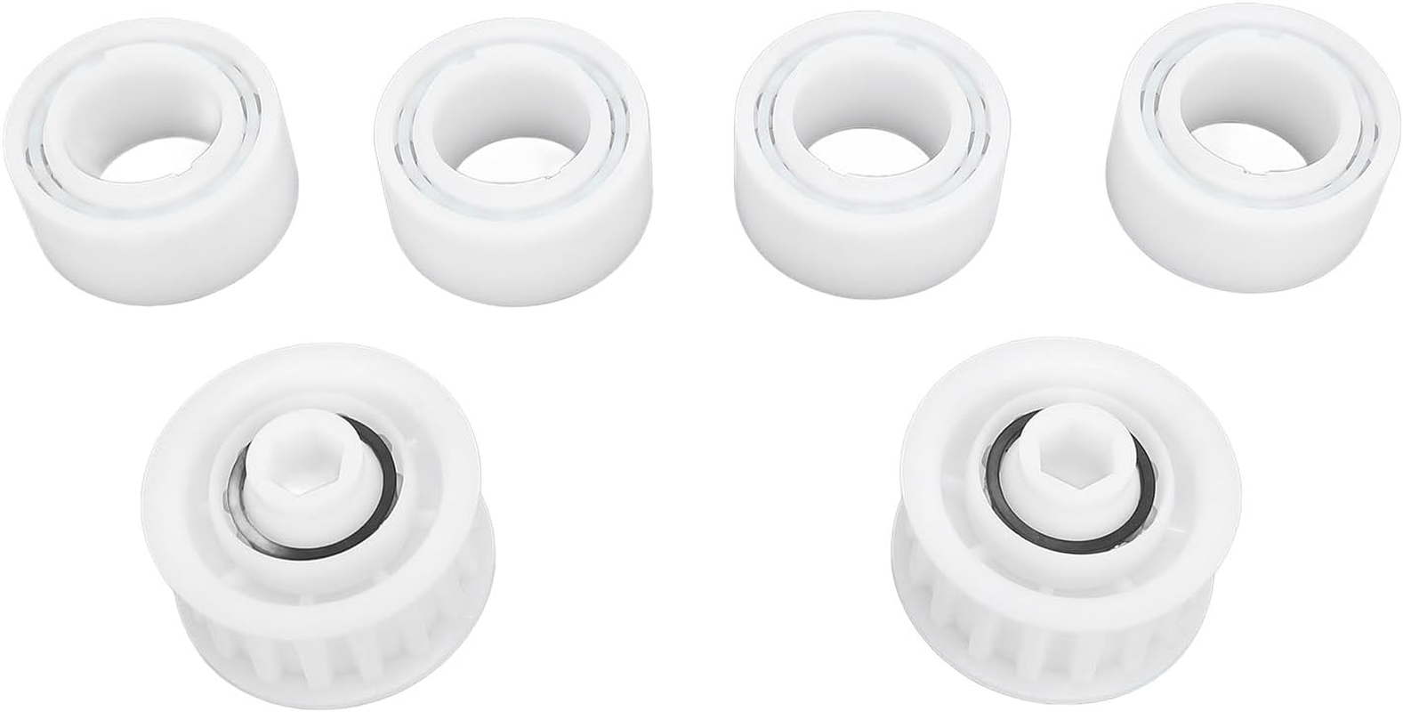 Pool Cleaner Guide Wheels, 4 Pack Replacement Guide Wheels with 2 Pully Gears, Compatible with Dolphin, for Robotic Swimming Pool Cleaner image number 1