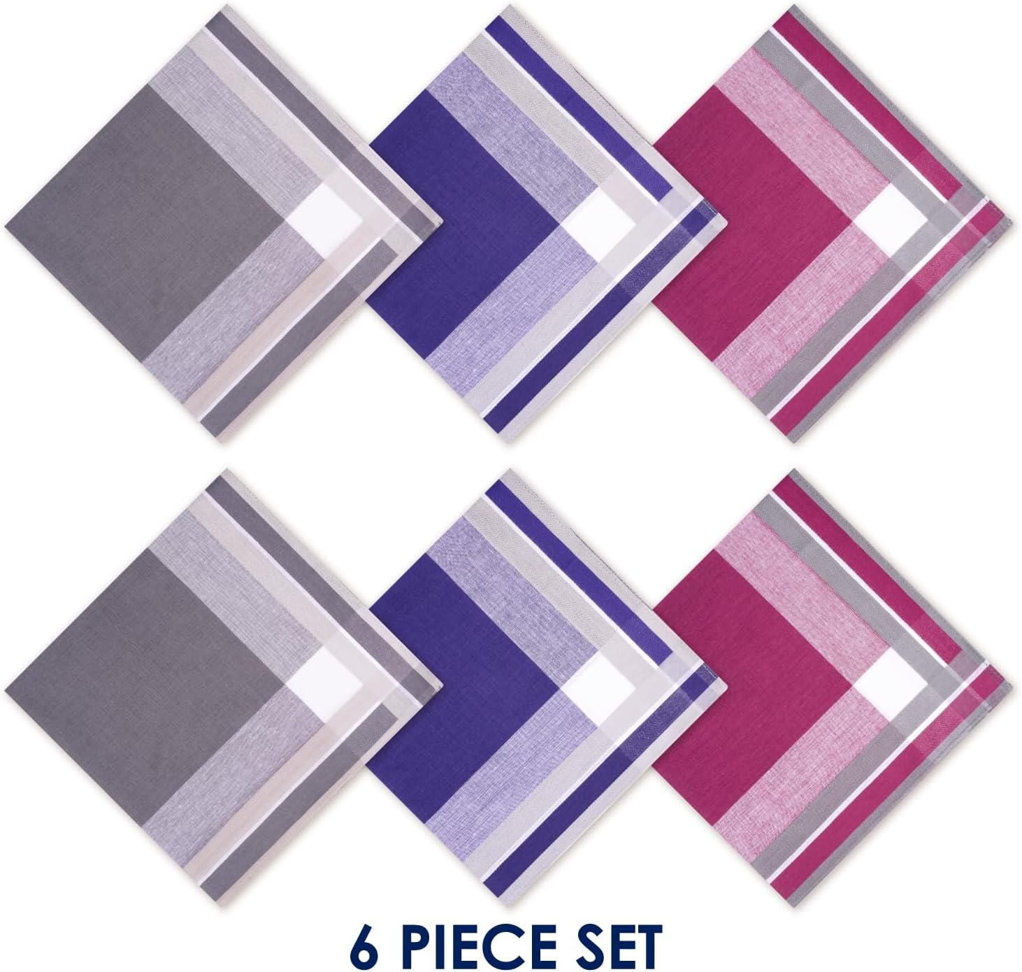 Selected Hanky Men'S Cotton Handkerchief 6 Piece Gift Set, - Pattern 11 image number 4