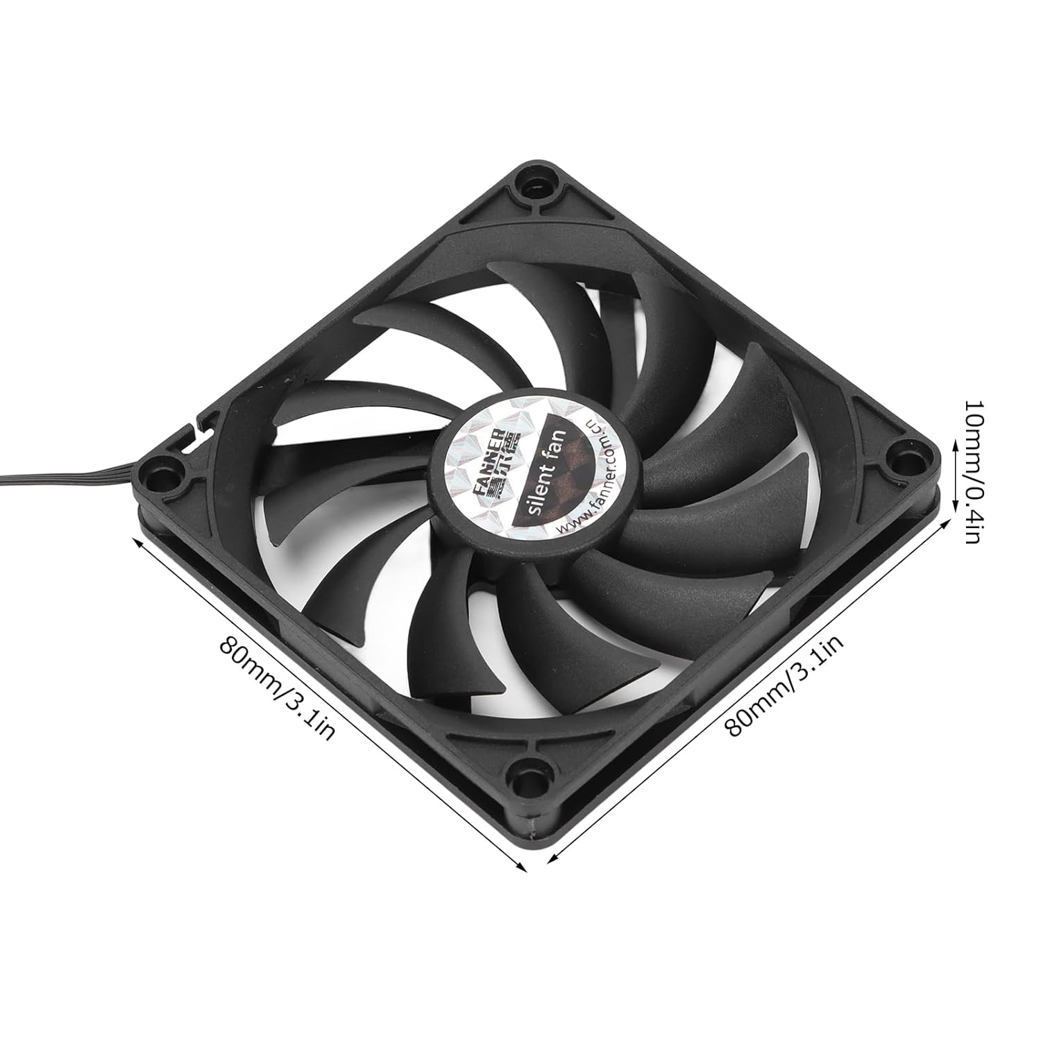 EVGATSAUTO 80Mm Cooling Fan, Low Noise Durable 2500RPM PWM Speed Regulation with Ultra Thin Design for PC Case Electronic Equipment image number 1